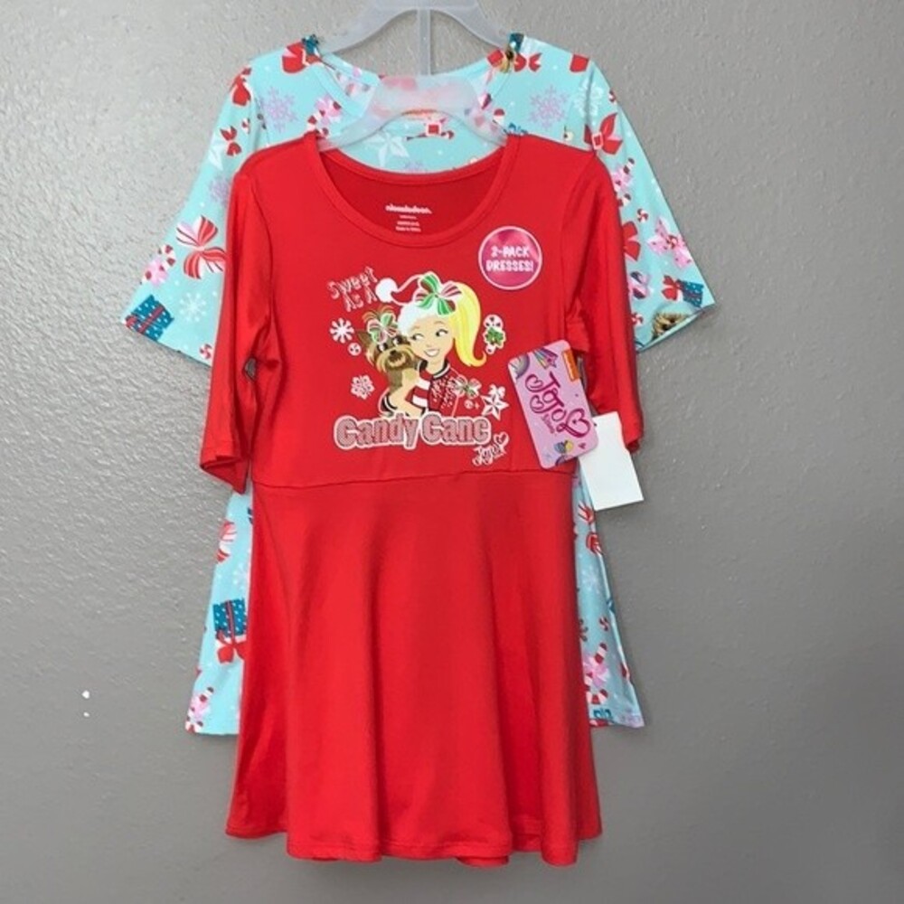 Jojo Siwa girls 3/4 sleeve Christmas themed dress set